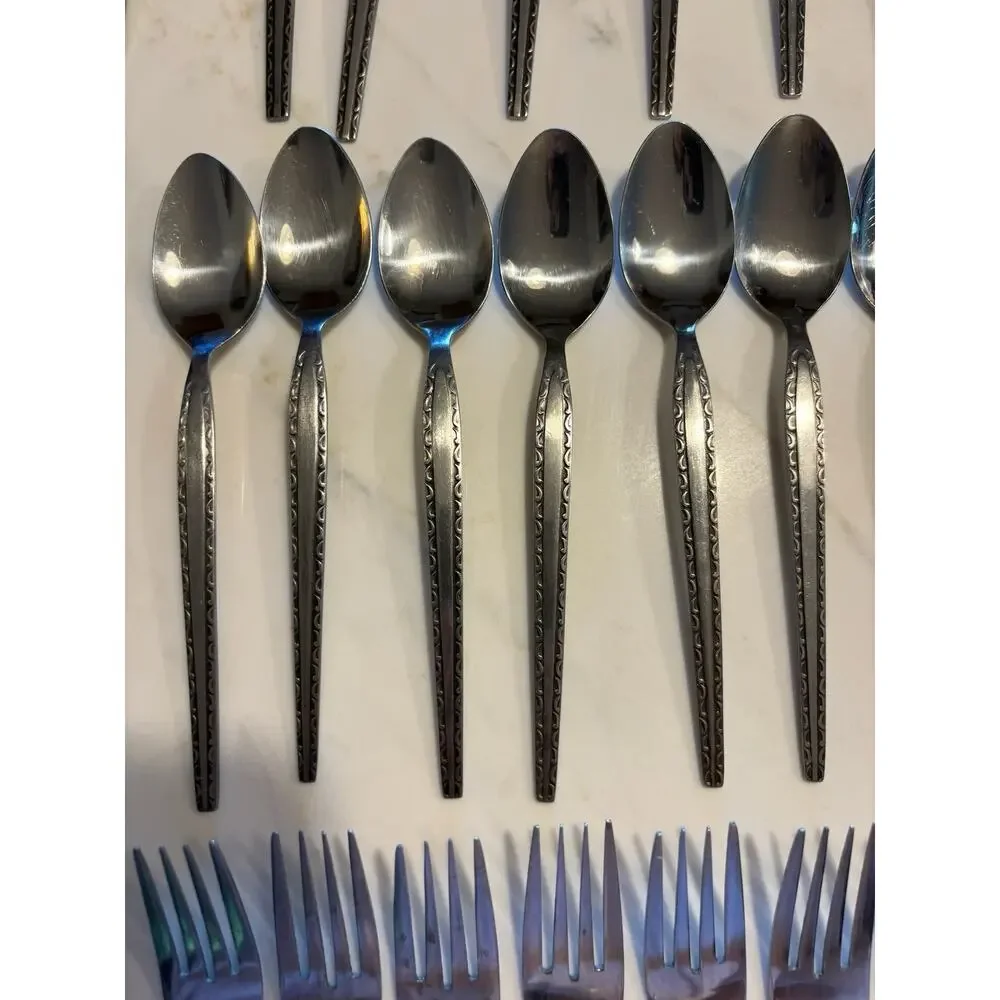 11 Place 50pcs Rogers Stanley Roberts ENSENADA Stainless Flatware Setting set
